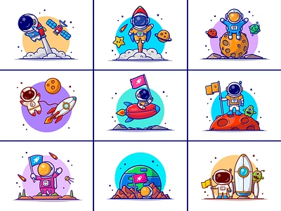 Cute astronaut👩🏻‍🚀🚀 airplanes astronaut astronomy cartoon astronaut cartoon space cute earth icon illustration logo meteor moon planet rocket satellite sky spac shuttle spaceman spaceship type of rocket