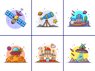 Space things🛰️🛸🔭 astronaut astronomy comets cute icon illustration logo meteor minion moon observatorium planet planetarium satellite signal space space things star telescope ufo