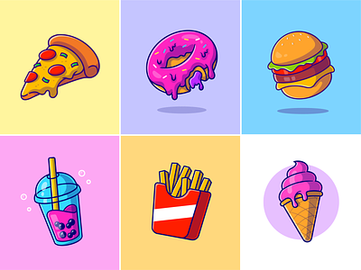 Fast food🍕🍩🍔 burger cool drink cute donuts fast food flying food food delivery food menu food store foods ice bubble ice cream icon illustration logo meal pizza potato stick reaturant snack