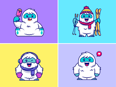 Yeti🦧❄️ cute himayalan mountain icon illustration legend legend character legend story logo monkey monster primates ski snow snowman yeti