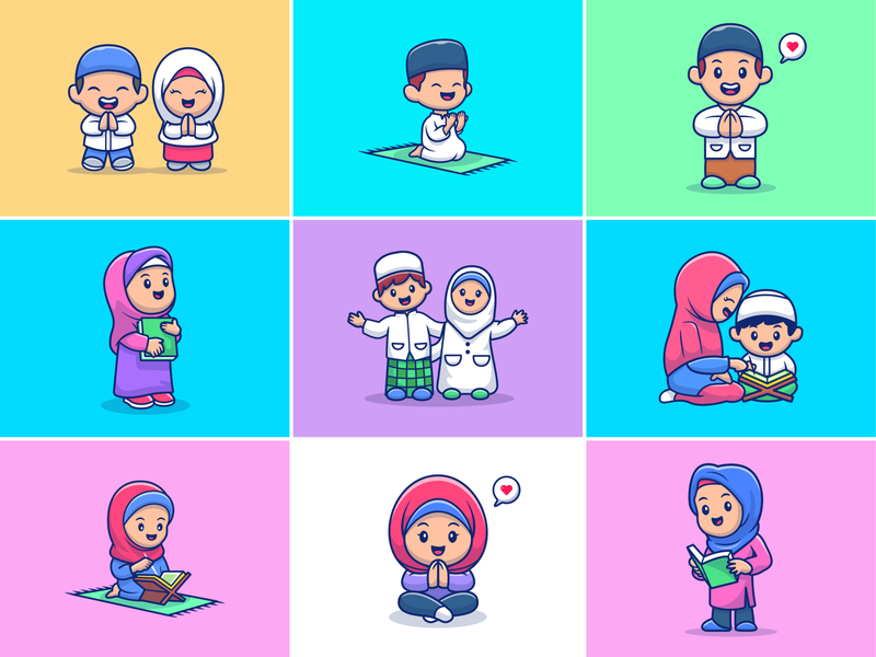 Fasting👳🏻‍♀️🧕🏻📿 character cute fasting greeting happy ied fitr happy ied mubarak icon illustration islam logo moslem mukena pray prayer mat ramadan mubarak ramadhan religion