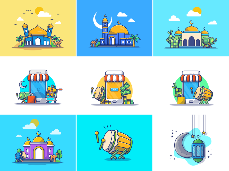 Eid mubarak!! 🤲🏻🙏🏻 building camel cute drum eid al fitr eidmubarak feast icon illustration islam logo moslem mosque ramadhan the diamond