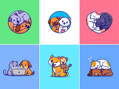 Animal friends🐶🐱 by catalyst on Dribbble