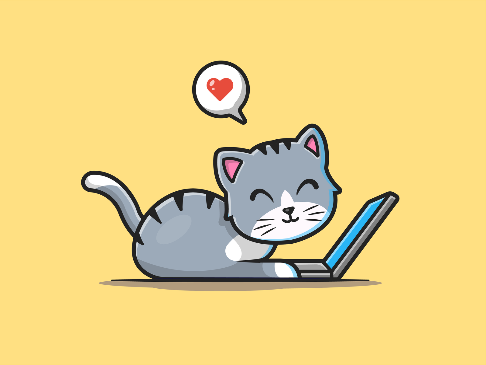 Cat laptop🐱🐈💻 by catalyst on Dribbble