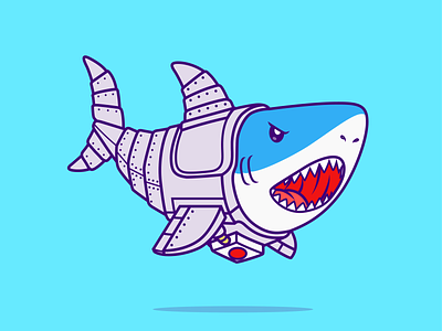 Shark robot🦈🤖🦾 angry shark animal cute fish icon illustration iron logo mammalia monster ocean robot sea sea world shark shark robot whale shark white shark wild animal