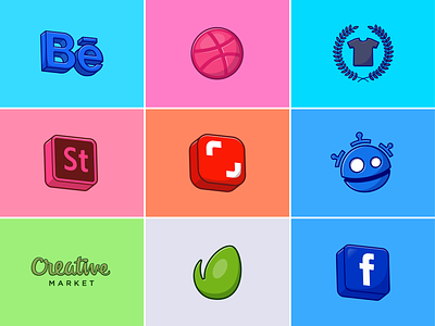 Social media and market logo icon🔍✨ account branding cover creative market cute dribbble envato facebook highlights icon illustration instagram internet logo market market logo profile social media twitter