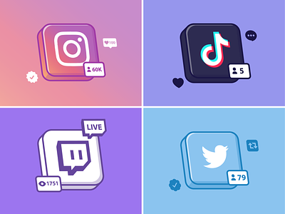 Social media🌐📱👍🏻 cute icon illustration instagram logo networks social media design social media icons social media logo technology tiktok twitter vector arts youtube