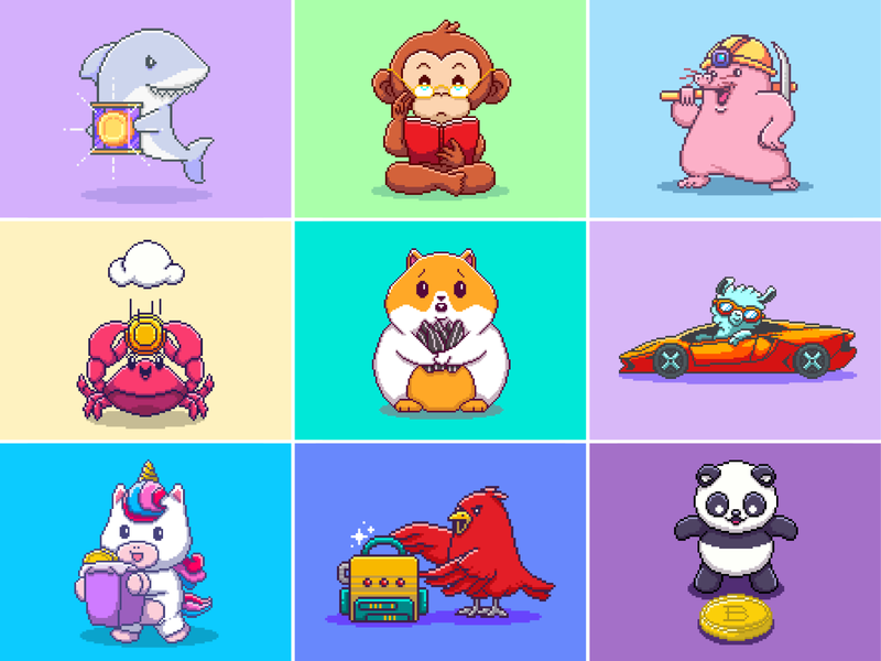 Custom animals pixel art🦈🐒🐖🦀🦄 animals animals pixel crab custome animals cute hamster icon illustration logo mouse pig pixel pixel art sea animals shark unicorn works animal zoo