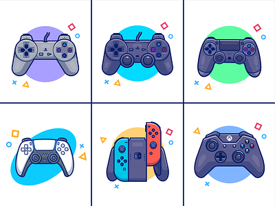 Game controller🎮🎮⭕🔺❌ best pc controller cotroller cute electronic game game console game controller icon illustration logo nintendo playstation ps4 ps5 wireless controller xbox