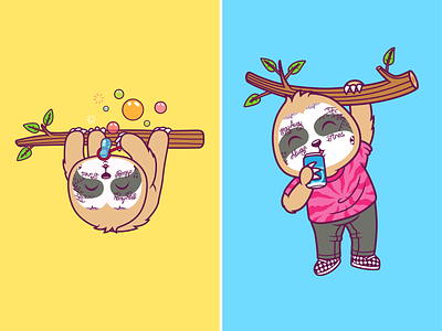 Sloth post malone🦥🦥🪵 american animal artist boy character cute icon illustration logo malone mascot musician post malone rapper singer song wood
