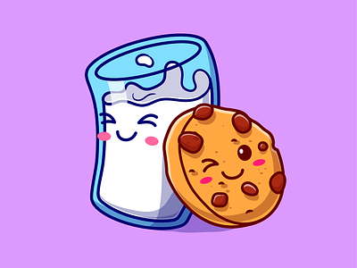 Friends🥛🍪🥤☕🍑 breakfast coffee cookies cute drink flat food friend friendhsip fruit ice icon illustration logo matches menu milk