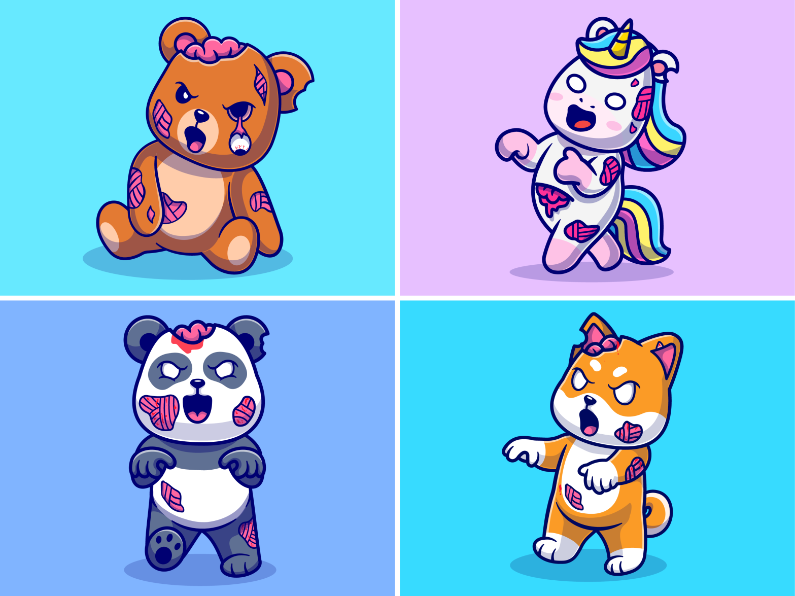 Animals zombie🐻🐼🧟‍♂️🐘🦄 by catalyst on Dribbble