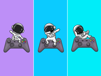 Astronaut gaming🎮🧑🏼‍🚀🎮 activities astroman astronaut astronaut suit cartoon character console controller cute game gaming icon illustration logo playing playstation pose ps5 space