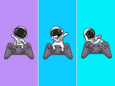 Astronaut gaming🎮🧑🏼‍🚀🎮 activities astroman astronaut astronaut suit cartoon character console controller cute game gaming icon illustration logo playing playstation pose ps5 space