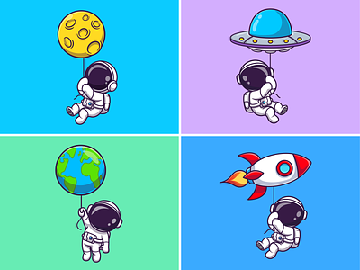Astronaut flying🧑🏻‍🚀🌕🛸🌎🚀 astroman astronaut balloon character cute earth fly flying icon illustration logo moon rocket sky space ufo
