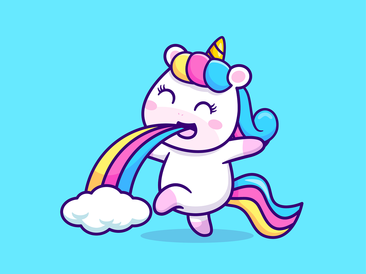 Cute baby unicorn🦄🎈🌈🌻 by catalyst on Dribbble