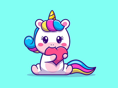 cute cartoon baby unicorn