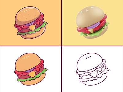 Burger Style 🍔🍔 3d beef burger cheese cheeseburger cute dribbble fast food flat food hamburger icon illustration logo meat onion sandwich snack ui vector