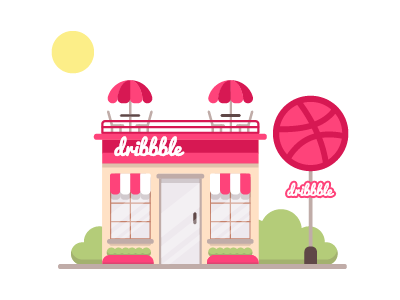 Dribbble Cafe 🏀 catalyst clean debut design dribbble firstshot flat icon illustration minimalist player simple