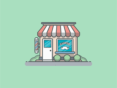 Barber shop° ✂💇 design dribbble flat ice icon illustration illustrator lineart minimal shop shots vector