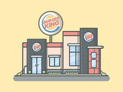 Burger King° 🍔👑 burger dribbble dribbbler flat icon illustration illustrator king lineart minimal shots vector