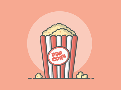 Just grabbing some popcorn° dribbble dribbbler flat icon illustration illustrator lineart minimal movie popcorn shots vector