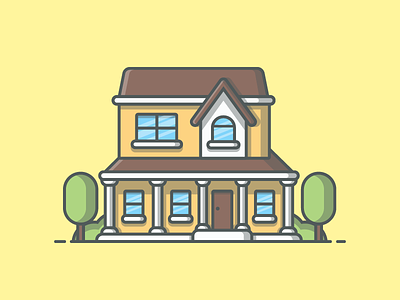 House Illustration #5 design dribbble dribbbler flat house icon illustration illustrator lineart minimal shots vector