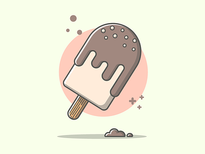 Ice cream° 😜 chocolate dribbble flat icecream icon illustration illustrator lineart minimal shots sweet vector