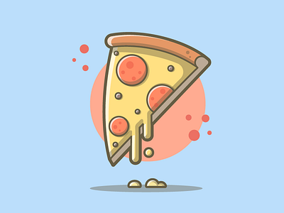 Pizza!! 🍕🙌 cheese design dribbble flat icon illustration ketchup lineart minimal pizza shots vector