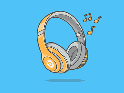Headphone 😌🎶 beat dribbble dribbbler flat headphone icon illustration illustrator lineart minimal music vector