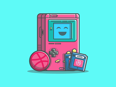 Gameboy mamories 🎮😁✌ basket cute dribbble gameboy icon illustration invitation love memory nintendo shots vector