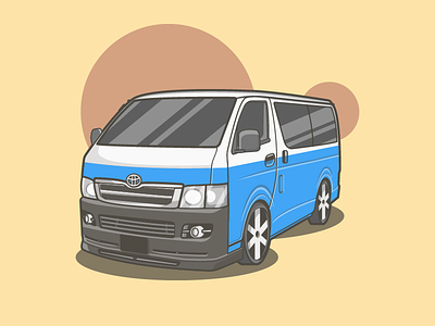Toyota Hiace! 😋🚘💨 (illustration for client) car dribbble flat hiace icon illustration shots sport toyota vector