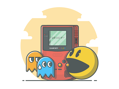 Pacman° 😂✌ color dribbble dribbbler flat game gameboy icon illustration pacman pixel shots vector