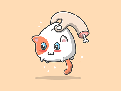 I got you! 😽😹 bone cat cute dribbble flat hand icons illustration illustrator kitten love vector