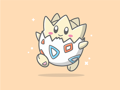 Togepi 😂🐣😘 cute dribbble dribbbler egg flat game icon illustration pokemon shots togepi vector