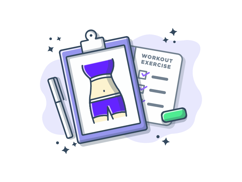 Exercise  body dribbble dribbbler exercise flat gym health icon illustration list shots vector