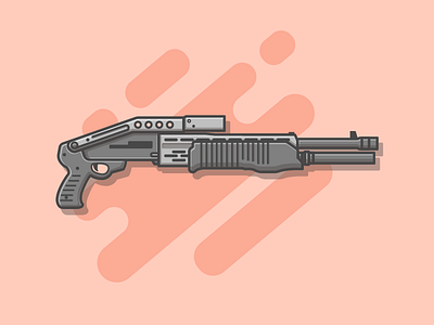 SPAS-12 🔫 dribbble dribbbler fire flat gun gym icon illustration list shots spas 12 vector