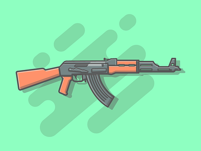 AK47 🔫😉 ak47 dribbble dribbbler fire flat gun gym icon illustration list shots vector