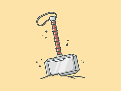 Thor's Hammer (mjolnir) 😋 avangers dribbble dribbbler flat icon illustration infinity mjolnir shots thor vector war