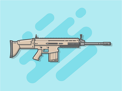 FN - SCAR 🔫😏 dribbble dribbbler fire flat fornite gun icon illustration scar shots vector weapon