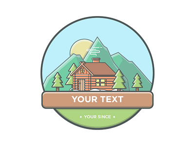 Missing your village? 😉 badges cabin dribbble flat icon illustration illustrator logo minimal mountain vector villages