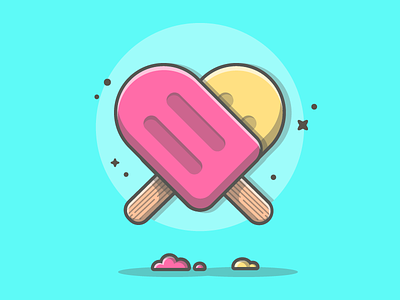 Ice cream! 😏💜 cool dribbble flat icecream icon illustration lineart minimal shots summer sweet vector