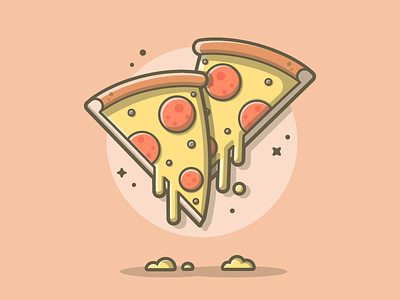 Pizza ➡️ cheese ➡️ repeat 🍕🧀😝 cheese dribbble flat icon illustration lineart minimal pizza sausage shots summer vector