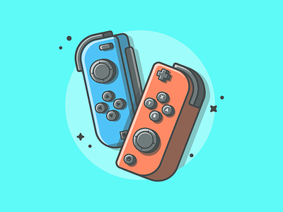 Nintendo controller! 🎮😋 childhood controller dribbble flat game icon illustration memories nintendo shots switch vector