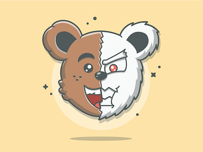 Good Bear / Bad Bear? 🐻 bad bear cute dribbble flat happy icon illustration logo minimal shots vector