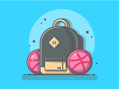 ✌🏻dribbble invites! 😝 bag ball basket cute gameboy icon illustration invitation invites love shots vector