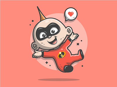 Incredible 2! 👦😝 (Jack Jack!) baby cute dribbble flat icon illustration incredible2 incredibles jack love super vector