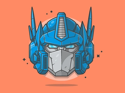 Optimus Prime! 😝 autobot dribbble flat gun icon illustration optimus prime shots soldier transformers vector