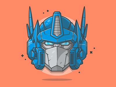 Optimus Prime! 😝 autobot dribbble flat gun icon illustration optimus prime shots soldier transformers vector