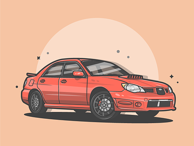 Subaru MRX! (Baby Driver🔥😝) babydriver car dribbble flat icon illustration red shots sport subaru vector wrx